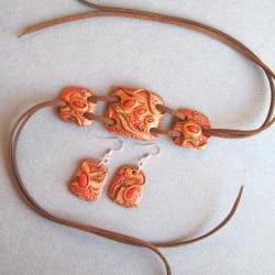 Bracelet and Earrings - Unique handmade size - Universal size - OOAK
