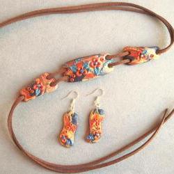 Bracelet and Earrings - Unique handmade set - Universal size - OOAK